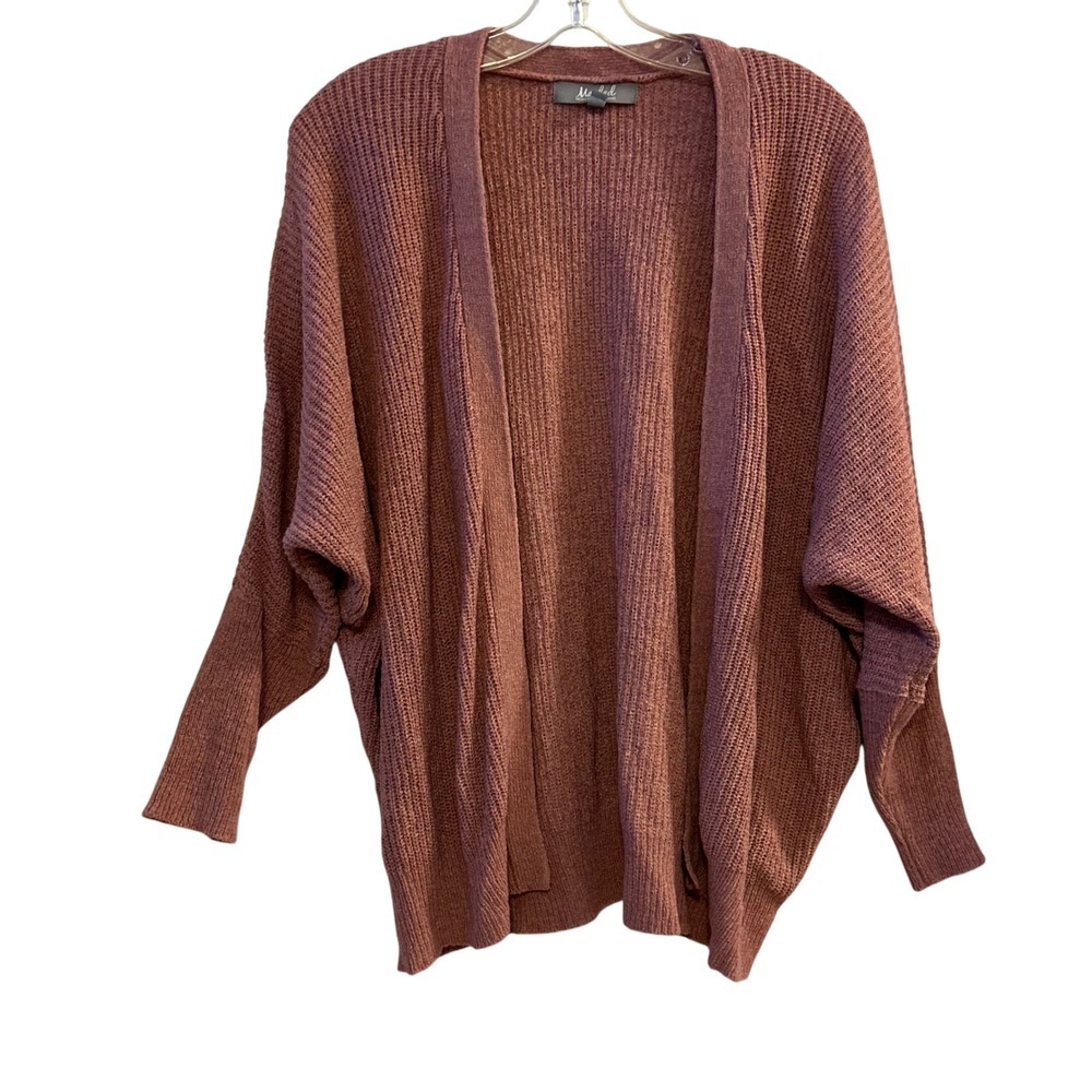 Marled Reunited Clothing Open Front Dolman Sleeve Cardigan M‎ Dusty Rose Pink